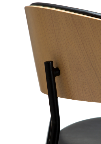 DANFORM Crib counterstol, m. armln, rygln - Ravn sort kunstlder/hvidkalket egetrsfinr/sort stl