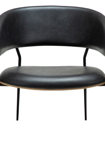 DANFORM Crib loungestol, m. armln - Ravn sort kunstlder/hvidkalket egetrsfinr/sort stl