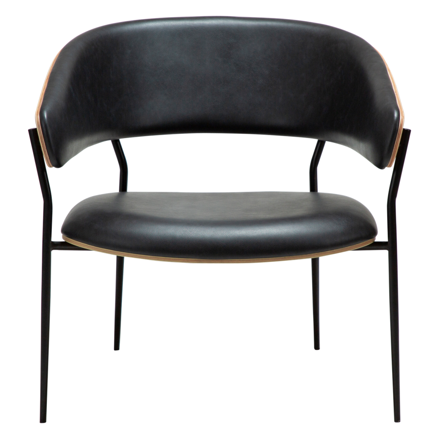 DANFORM Crib loungestol, m. armln - Ravn sort kunstlder/hvidkalket egetrsfinr/sort stl