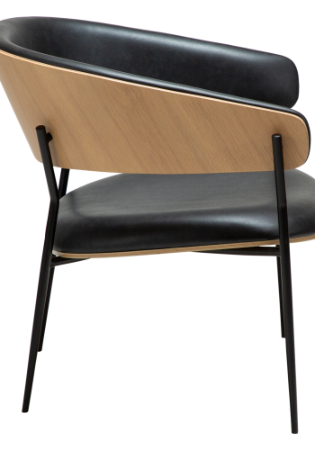 DANFORM Crib loungestol, m. armln - Ravn sort kunstlder/hvidkalket egetrsfinr/sort stl