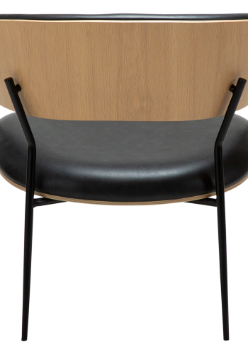 DANFORM Crib loungestol, m. armln - Ravn sort kunstlder/hvidkalket egetrsfinr/sort stl