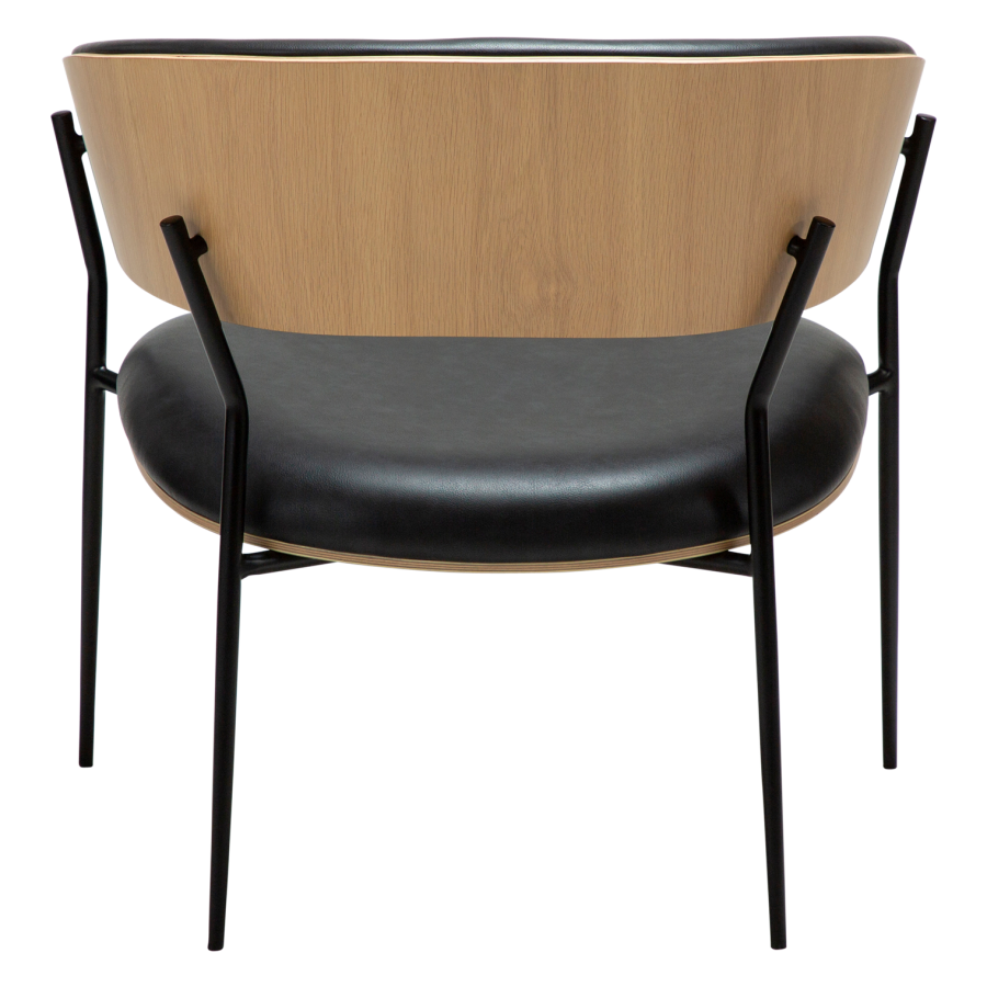 DANFORM Crib loungestol, m. armln - Ravn sort kunstlder/hvidkalket egetrsfinr/sort stl