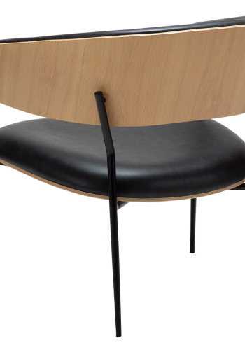 DANFORM Crib loungestol, m. armln - Ravn sort kunstlder/hvidkalket egetrsfinr/sort stl