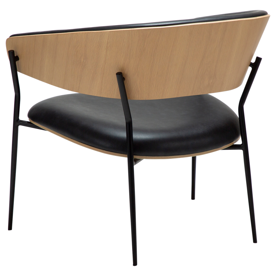 DANFORM Crib loungestol, m. armln - Ravn sort kunstlder/hvidkalket egetrsfinr/sort stl