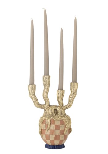 BLOOMINGVILLE Medusa lysestage - guld polyresin