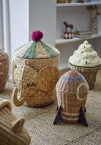 BLOOMINGVILLE MINI Space Basket mit Deckel, Natur, Rattan (T31xH35 cm)