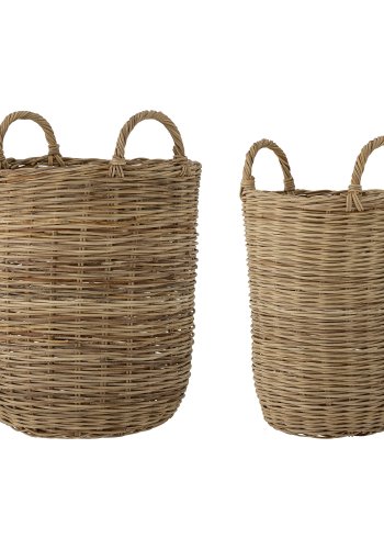 BLOOMINGVILLE Sedekorb, m. Griff - braunes Rattan (2er-Set)