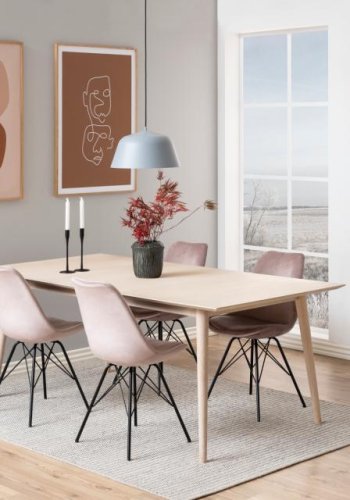 ACT NORDIC Eris Esszimmerstuhl - Altrosa/Schwarzer Stoff/Metall