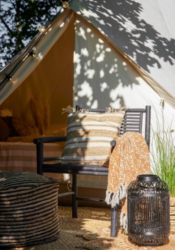 BLOOMINGVILLE Felippa Kissen, Natur, Jute B: 45cm, L: 45cm