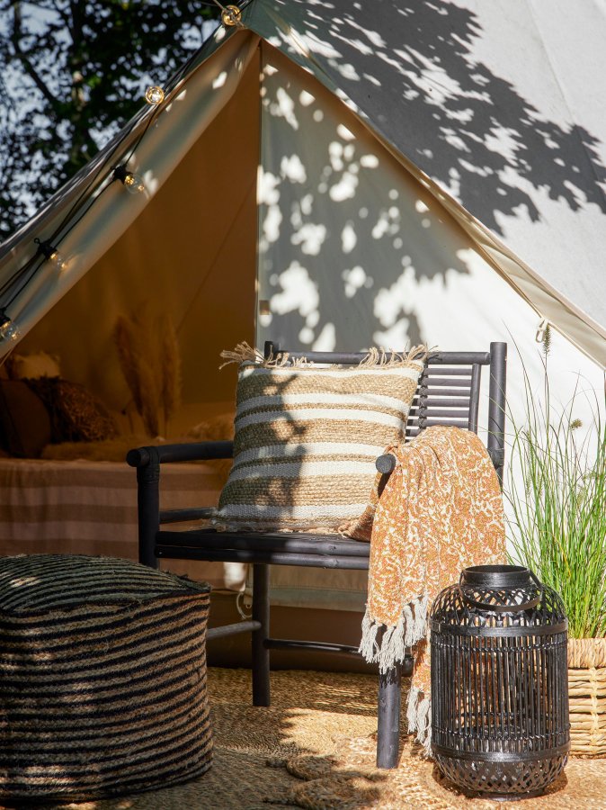 BLOOMINGVILLE Felippa Kissen, Natur, Jute B: 45cm, L: 45cm