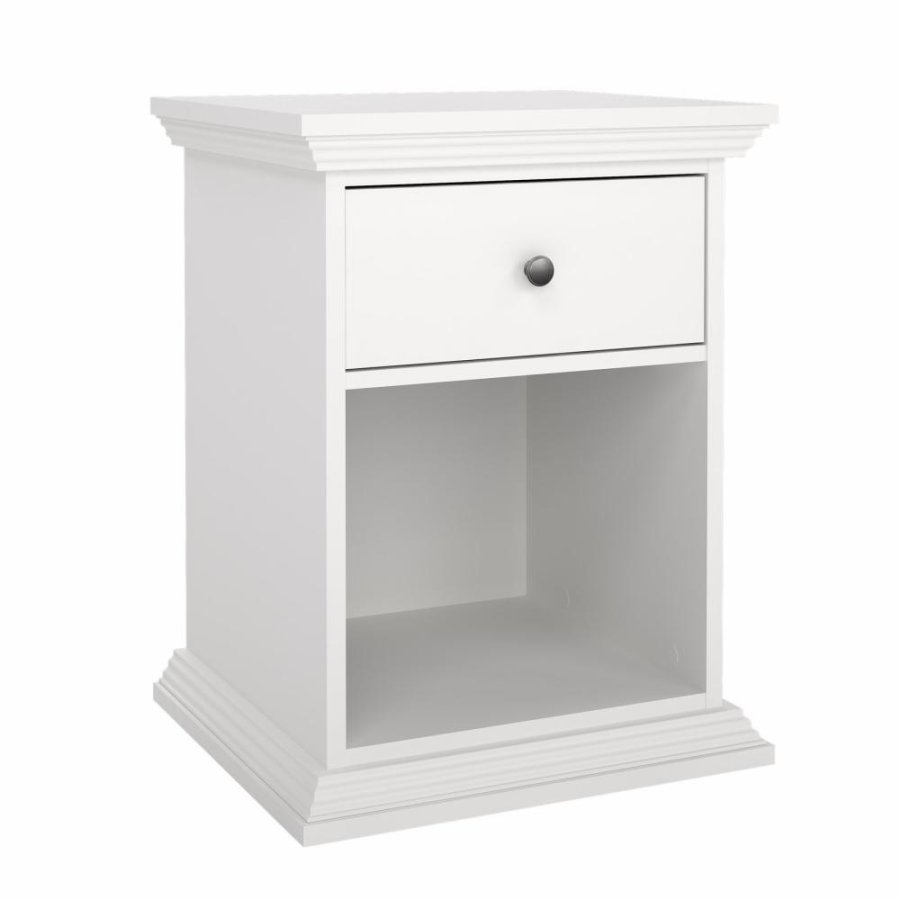 TVILUM North Sengebord med 1 skuffe, Hvid, 47,8 x 43,3 x 63,4 cm