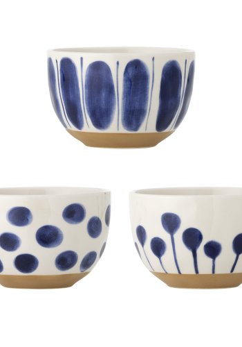 CREATIVE COLLECTION Linora Schale, Blau, Steingut