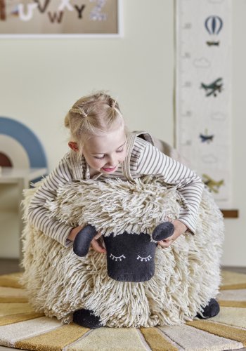 BLOOMINGVILLE MINI Dockpuff, Vit, Ull (L50xH45xB50 cm)