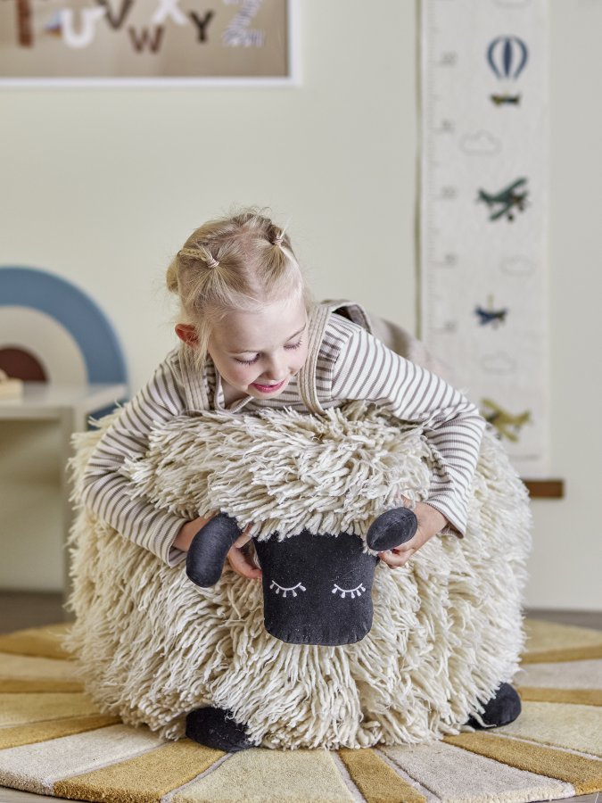 BLOOMINGVILLE MINI Dockpuff, Vit, Ull (L50xH45xB50 cm)