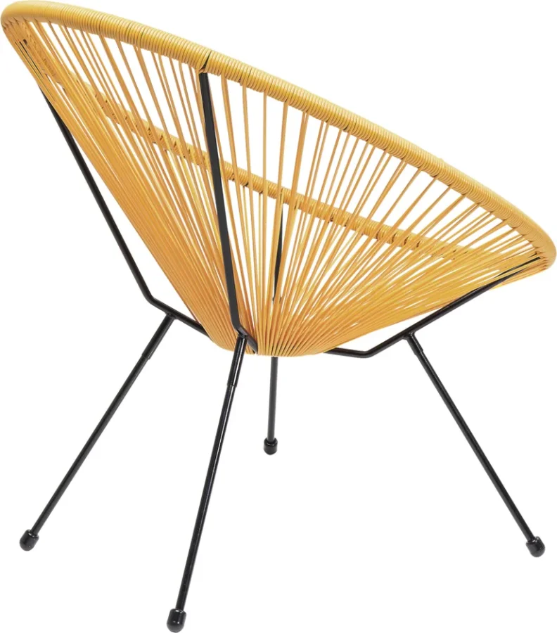 KARE DESIGN Acapulco Yellow lnestol/havestol - gul polyethylen og stl