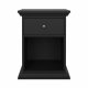 TVILUM North sengebord med 1 skuffe, mat sort, 47,8 x 43,3 x 63,4 cm