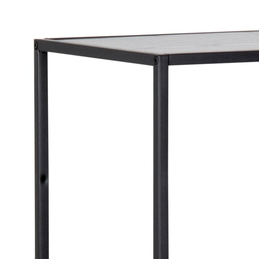 ACT NORDIC Seaford bogreol, m. 3 hylder - sort ask melamin og sort stl