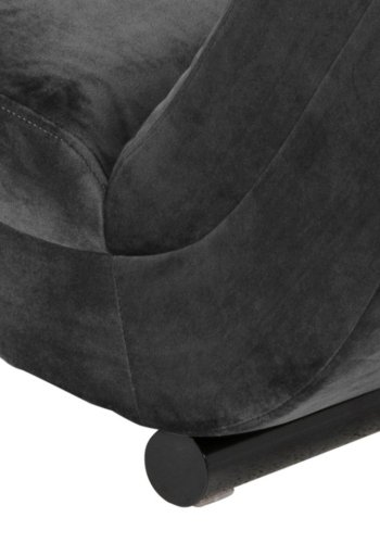 ACT NORDIC Slinky sjeselong - mrkegrtt stoff og svart stl (60x170)