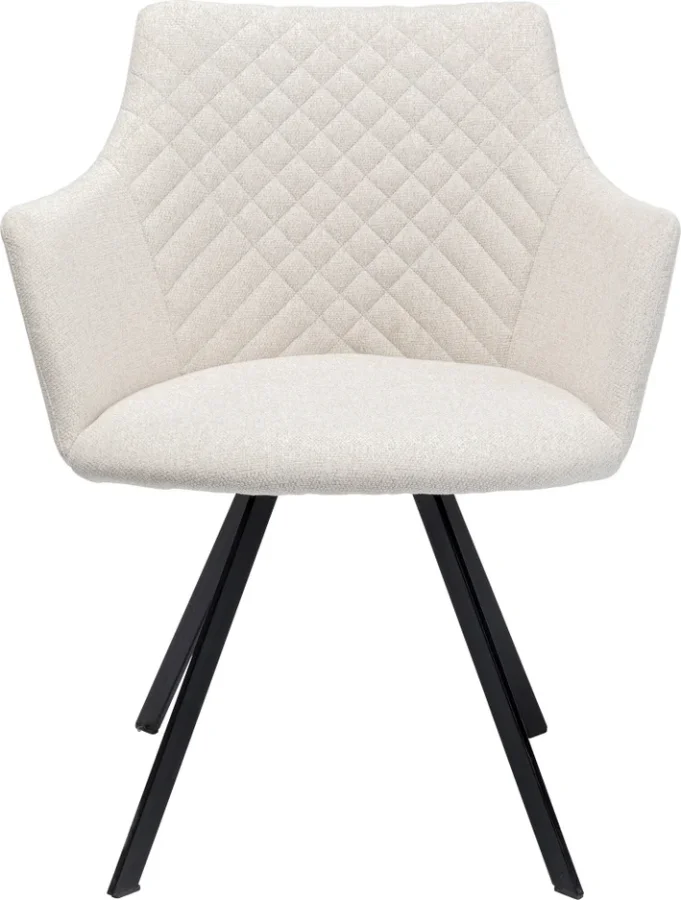 KARE DESIGN Coco Cream drejestol, m. armln - creme polyester og stl