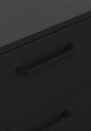 TVILUM Dana dobbeltkommode med 6 skuffer, mat sort, 138,7 x 39,8 x 76,6 cm