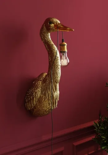KARE DESIGN Animal Heron vglampe - guld polyresin og aluminium
