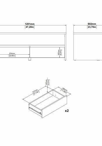 TVILUM Next Couchtisch 2 Schubladen