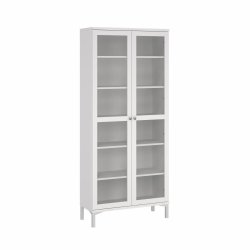 Roma porcel�nsskab med 2 l�ger, hvid, 88,7 x 36,25 x 202,8 cm