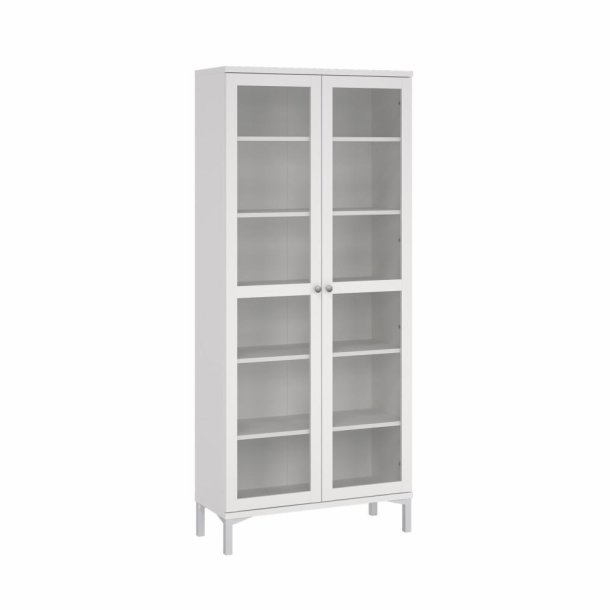Roma porcel�nsskab med 2 l�ger, hvid, 88,7 x 36,25 x 202,8 cm