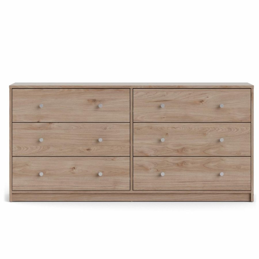 TVILUM May Doppelkommode mit 6 Schubladen - Naturfolie und Kunststoff