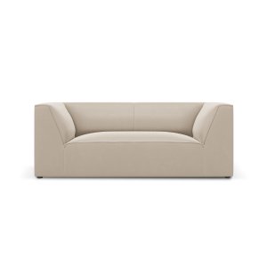 MICADONI Ruby sofa, 2 sder - beige fljl og sort plast
