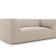 MICADONI Ruby sofa, 2 seter - beige flyel og sort plast