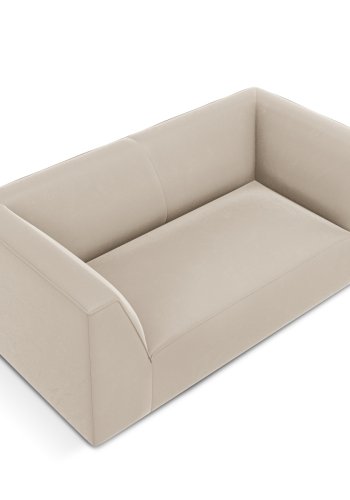 MICADONI Ruby sofa, 2 seter - beige flyel og sort plast