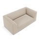 MICADONI Ruby sofa, 2 seter - beige flyel og sort plast