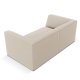MICADONI Ruby sofa, 2 seter - beige flyel og sort plast