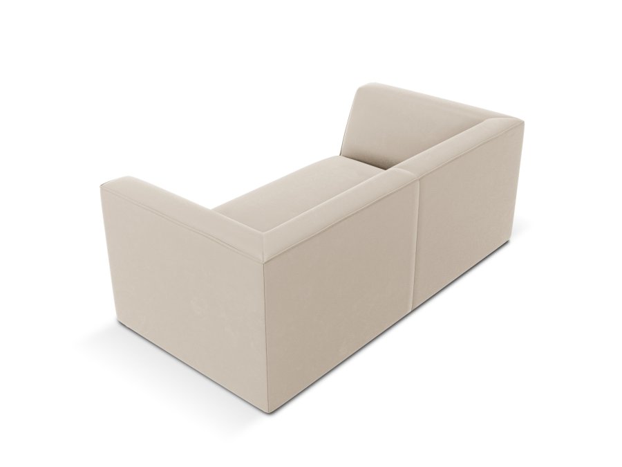 MICADONI Ruby sofa, 2 seter - beige flyel og sort plast