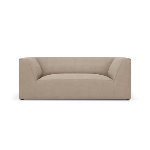 MICADONI Ruby sofa, 2 sder - beige fljl og sort plast