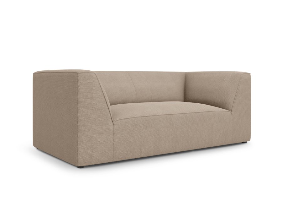 MICADONI Ruby sofa, 2 seter - beige flyel og sort plast