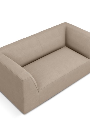 MICADONI Ruby sofa, 2 seter - beige flyel og sort plast