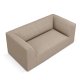 MICADONI Ruby sofa, 2 seter - beige flyel og sort plast