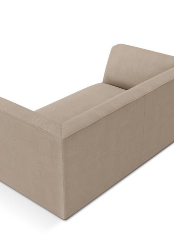MICADONI Ruby sofa, 2 seter - beige flyel og sort plast