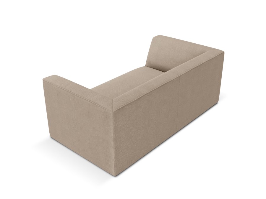 MICADONI Ruby sofa, 2 seter - beige flyel og sort plast