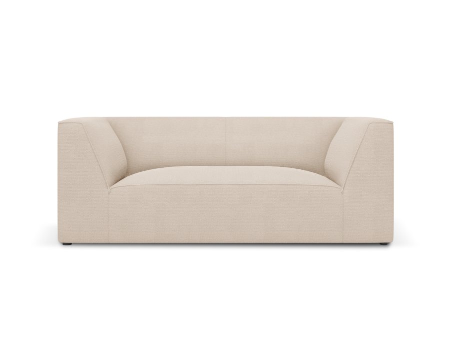 MICADONI Ruby sofa, 2 seter - beige stoff og sort plast