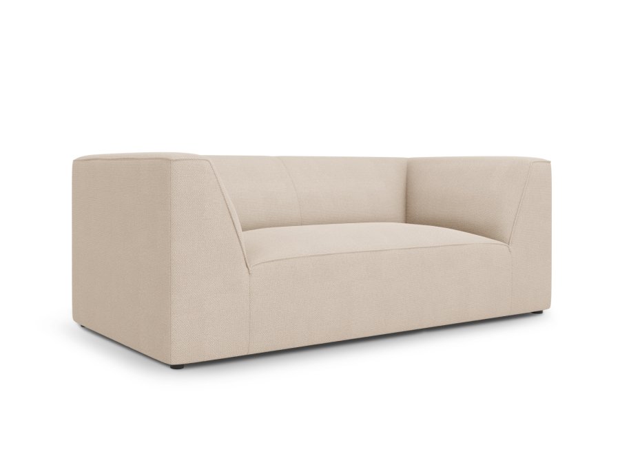 MICADONI Ruby sofa, 2 seter - beige stoff og sort plast