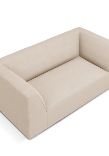 MICADONI Ruby sofa, 2 seter - beige stoff og sort plast