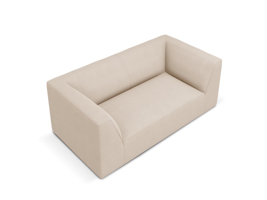 MICADONI Ruby sofa, 2 seter - beige stoff og sort plast