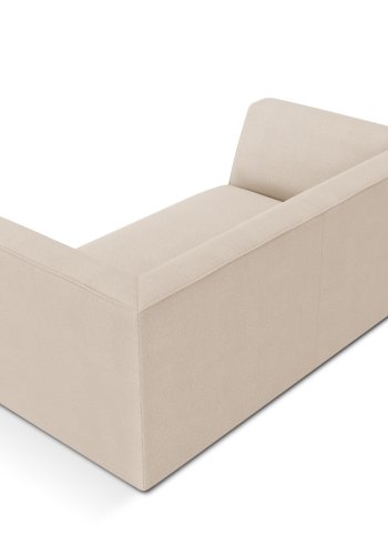 MICADONI Ruby sofa, 2 seter - beige stoff og sort plast