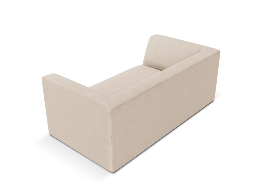 MICADONI Ruby sofa, 2 seter - beige stoff og sort plast