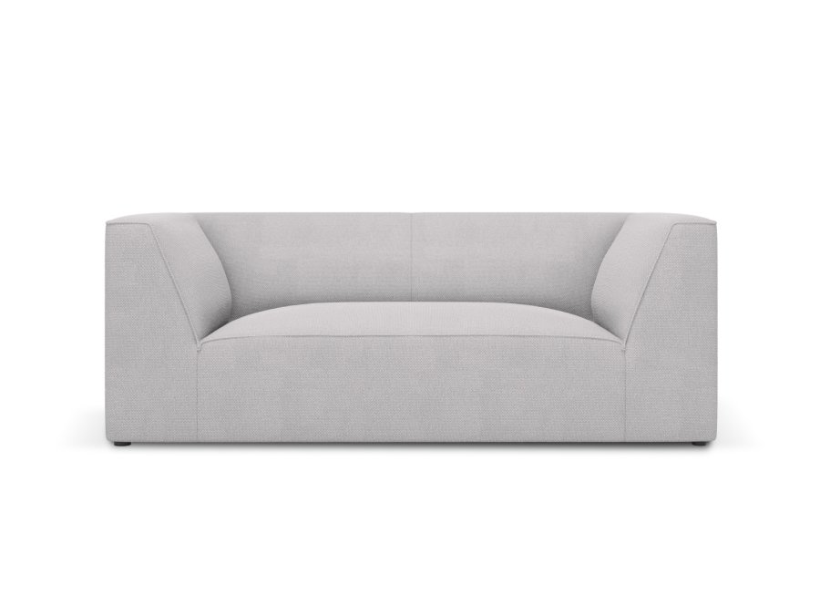 MICADONI Ruby sofa, 2 seter - grtt stoff og sort plast