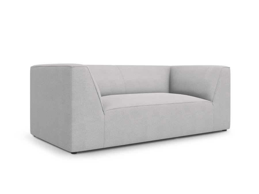 MICADONI Ruby sofa, 2 seter - grtt stoff og sort plast
