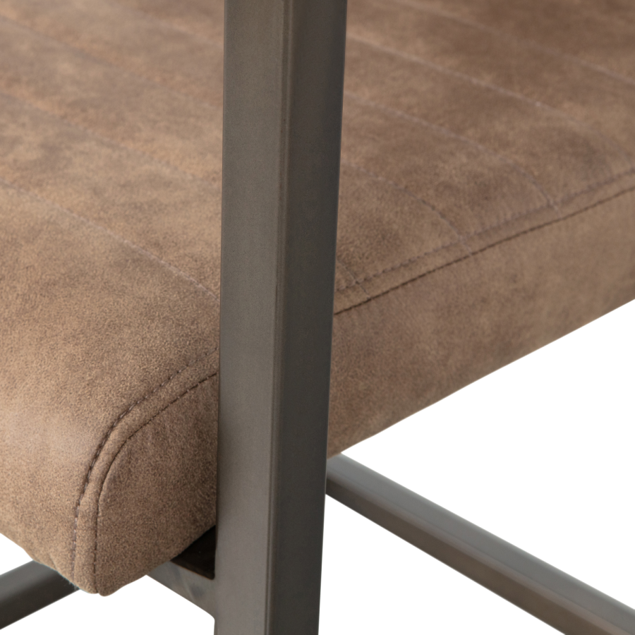 WOOOD BAS SPISESTOL I SKINNLOOK TAUPE